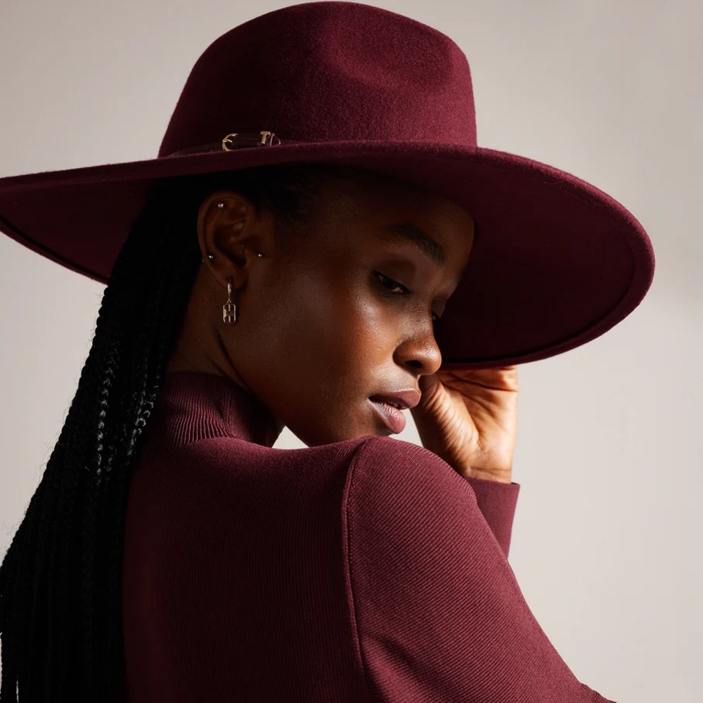 Ted Baker Rich Burgundy Hat Abbiea Fedora